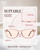 Bloomoak Rose Migraine Glasses,FL-Flex Light Sensitivity Relief Tinted Glasses for Indoor Fluorescent Glare/Women (Migraine glasses, Light Rose Coral - Transparent Petal Pink Frame(Light · Indoor))