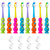 Trueocity Kids Toothbrush 8 Pack - Soft Contoured Bristles - Child Sized Brush Heads (3-10 Year Old) - Suction Cup for Fun & Easy Storage - Girl & Boy Set (8-Pack, Multi-Color)