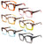 REAVEE 6 Pack Oversized Square Reading Glasses for Women, Blue Light Blocking Thick Large Frame Computer Designer Fashion Readers Spring Hinge with Leather Case,3.5