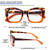REAVEE 6 Pack Oversized Square Reading Glasses for Women, Blue Light Blocking Thick Large Frame Computer Designer Fashion Readers Spring Hinge with Leather Case,3.5