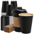 METAPRINT 100 Pack 12 oz Disposable Coffee Cups with Lids and Sleeves, Sturdy Paper Cups for Hot/Cold Drinks, Leak-Proof To Go Coffee Cups with Lids for Home, Café, Events, Office, Black