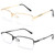 Dollger Rectangle Blue Light Glasses for Men Metal Anti Bluelight Blocking Glasses for Computer Fashion Eyeglasses Small Half Gold Black Frame