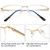 Dollger Rectangle Blue Light Glasses for Men Metal Anti Bluelight Blocking Glasses for Computer Fashion Eyeglasses Small Half Gold Black Frame