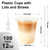 Lamosi 100 Pack 12 oz Clear Plastic Cups with Lids and Straws