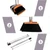 XXFLOWER Broom and Dustpan Combo Set,55" Long Handle,Charcoal