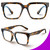 VISOONE 2 Pack Rectangle TR90 Blue Light Blocking Glasses Computer Eyewear with Preppy Look for Women and Men Cougar