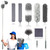 9Pcs Dusters for Cleaning Kit, Extendable Microfiber Duster Tools with 100" Long Pole, Retractable Gap Bendable Dust Cleaner, Reusable Washable Cleaning Supplie for Ceiling Fan Furniture Cars and Home