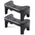 Recximi 2 Pack Black Squatting Toilet Stool, Potty Stool for Bathroom Pooping, 7 Inch Toilet Poop Stool for Adults and Kids, Detachable Foot Step for Toilet, with Dual Anti Slip Design