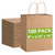 100 Pack Medium Paper Gift Bags with Handles, 8 x 4.76 x 10 Inch, Brown