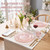 Rubtlamp 60Pcs Pink Plastic Plates,Clear Pink Plates With Gold Rim,Hammered Gold Plates Include 30Pink Plastic Dessert Platos, 30Gold Dinner Platos For Party