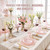 Rubtlamp 60Pcs Pink Plastic Plates,Clear Pink Plates With Gold Rim,Hammered Gold Plates Include 30Pink Plastic Dessert Platos, 30Gold Dinner Platos For Party