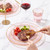 Rubtlamp 60Pcs Pink Plastic Plates,Clear Pink Plates With Gold Rim,Hammered Gold Plates Include 30Pink Plastic Dessert Platos, 30Gold Dinner Platos For Party