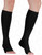 +MD 2 Pairs 20-30 mmHg Compression Socks for Women & Men, Knee High Open Toe Stockings, Graduated Support & Comfort Hose Nude/ Black, Large