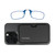 Always With You by ThinOptics Classic Slim Reading Glasses with Case that Sticks to Your Phone - Ultra-Thin Armless Pocket Readers - Lightweight, Durable, Convenient - Blue, 2.5x