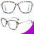 VISOONE 2 Pack Oversized Blue Light Blocking Glasses with Chic Square TR90 Frame and Metal Temple for Women Men REMY