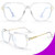 VISOONE 2 Pack Oversized Blue Light Blocking Glasses with Chic Square TR90 Frame and Metal Temple for Women Men REMY