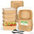 Peseojiar 50 Pack Disposable Meal Prep Containers, 19oz Disposable Large Paper Bowls with Lids and Forks for Salad, Noodles, Freezer and Microwavable Storage Use Cardboard Food Containers