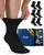 Pembrook® Bamboo Viscose Diabetic Socks for Women & Men - 6 Pairs Ankle Stretch Top Mens Diabetic Socks | for Swollen Feet and Neuropathy | Black (GP) 6P