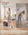 SONGMICS Spin Mop and Bucket Set with Pedal Wringer, Floor Cleaning Mop, Adjustable Telescopic Handle, Max. 59.1-Inch Length, 360° Rotating Head, 1 Microfiber Pad, Gray and Red ULMB002GT01