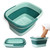Mantello Collapsible Foot Bath Foot Soaking Tub | Portable Foot Spa Pedicure Bowl | Large Basin to Soak & Wash Feet | Folding Bucket with Carry Handle | White & Grey, Blue, Green [Green]