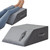 MEGCXIT Leg Pillow Elevation Blood Circulation, Leg Wedge for Elevation for Swelling, Leg Elevating Pillow for After Surgery, Memory Foam Foot Knee Pillow for Back Sleeping 24×22×8 Inch Grey Plush