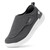 FitVille Diabetic Shoes for Men Extra Wide Slip-on Shoes for Swollen Feet Adjustable Walking Shoes for Elderly Foot Pain Relief Neuropathy - EasyTop Wings Deep Gray