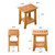 NNN 14" Compact Teak Shower Stool with Japan-Made Non-Slip Leveling Feet