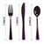 WDF 180 Pieces Black and Purple Halloween Plastic Silverware - Black Flatware Set Include 60 Forks, 60 Knives and 60 Spoons Heavy Duty Plastic Cutlery Purple Utensils for Halloween Party/Birthday