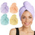Turbie Twist Microfiber Hair Towel, Bermuda, Purple, Lilac & Lemon (4 Pack)