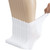 Hugh Ugoli Women's Cotton Diabetic Ankle Socks, Wide, Thin, Loose Fit and Stretchy, Seamless Toe, Non Binding Top, 8 Pairs, White, Shoe Size: 6-9