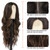 NAYOO 26 Inch Long Curly Middle Part Synthetic Heat Resistant Fiber Wig for Women - Daily Use Party Wig in Dark Brown