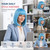 eNilecor Short Bob Hair Wigs 12" Straight with Flat Bangs Synthetic Colorful Cosplay Daily Party Wig for Women Natural As Real Hair+ Free Wig Cap (Blue)