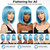 eNilecor Short Bob Hair Wigs 12" Straight with Flat Bangs Synthetic Colorful Cosplay Daily Party Wig for Women Natural As Real Hair+ Free Wig Cap (Blue)