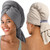 Umisleep Extra Large Microfiber Hair Towel, Ultra Absorbent, Grey, Camel