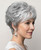 SEVENCOLORS Short Grey Wigs for White Women Pixie Cut Gray Wigs with Bangs Natural Curly Synthetic Hair Short Mixed White Wig for Older Women