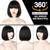 WERD Black Short Bob Wig with Bangs,Straight Bob Hair Wigs for Women