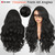 WIGNEE Yaki Curly V Part Wig Half Wig with Flip Curls 26” Black U Part Wig