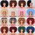 Afro Curly Wig with Bangs Short Kinky Curly Synthetic Wig for Black Women