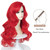 Probeauty Kids Mermaid Wig with Starfish Hair Clips, 21inch Girls Red Mermaid Wigs Curly Wave Wig for Halloween Costume
