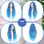 BUPPLER Cosplay Long Blue Wig 28 Inch Middle Part Synthetic Wigs for Women