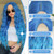 BUPPLER Cosplay Long Blue Wig 28 Inch Middle Part Synthetic Wigs for Women