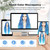BUPPLER Cosplay Long Blue Wig 28 Inch Middle Part Synthetic Wigs for Women