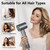 Fast Drying Without Extreme Heat, High-Speed Hair Dryer with 500M Negative Ions for Smooth, Frizz-Free Hair, Low-Noise Lightweight Blow Dryer with Diffuser & Concentrator, Gunmetal