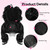 REECHO Messy Bun Hair Piece with Bangs - 2-in-1 Hair Bun Hairpieces Curly Updo Wig & Hair Topper with Long Side Bangs Natural-Looking Drawstring Ponytail Extension for Women - Black