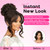 REECHO Messy Bun Hair Piece with Bangs - 2-in-1 Hair Bun Hairpieces Curly Updo Wig & Hair Topper with Long Side Bangs Natural-Looking Drawstring Ponytail Extension for Women - Black