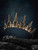 SWEETV Gothic Crowns for Women Black Tiara Queen Crown Witch Hair Accessories for Costume Halloween Prom Party, Gold