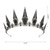 SWEETV Gothic Crowns for Women Black Tiara Queen Crown Witch Hair Accessories for Costume Halloween Prom Party, Gold