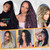 Beverlee 14 Inch Boho Braids - 128 Strands Pre-Looped Synthetic Crochet Hair for Black Women - Bohemian Messy Box Braids with Curly Ends