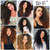 BHF 26 inch Kinky Curly Clip In Hair Extension, 140g Double Weft Full Head Heat Resistance Synthetic Hair Extension For Women 7pieces (#4-Curly)