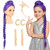 Kids 33 Inches Long Purple Braid Anime Costume Wig for Halloween